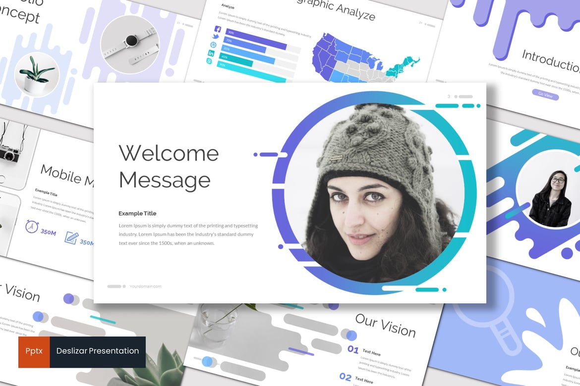 Deslizar - Template Presentasi PowerPoint Kreatif dan Minimalis