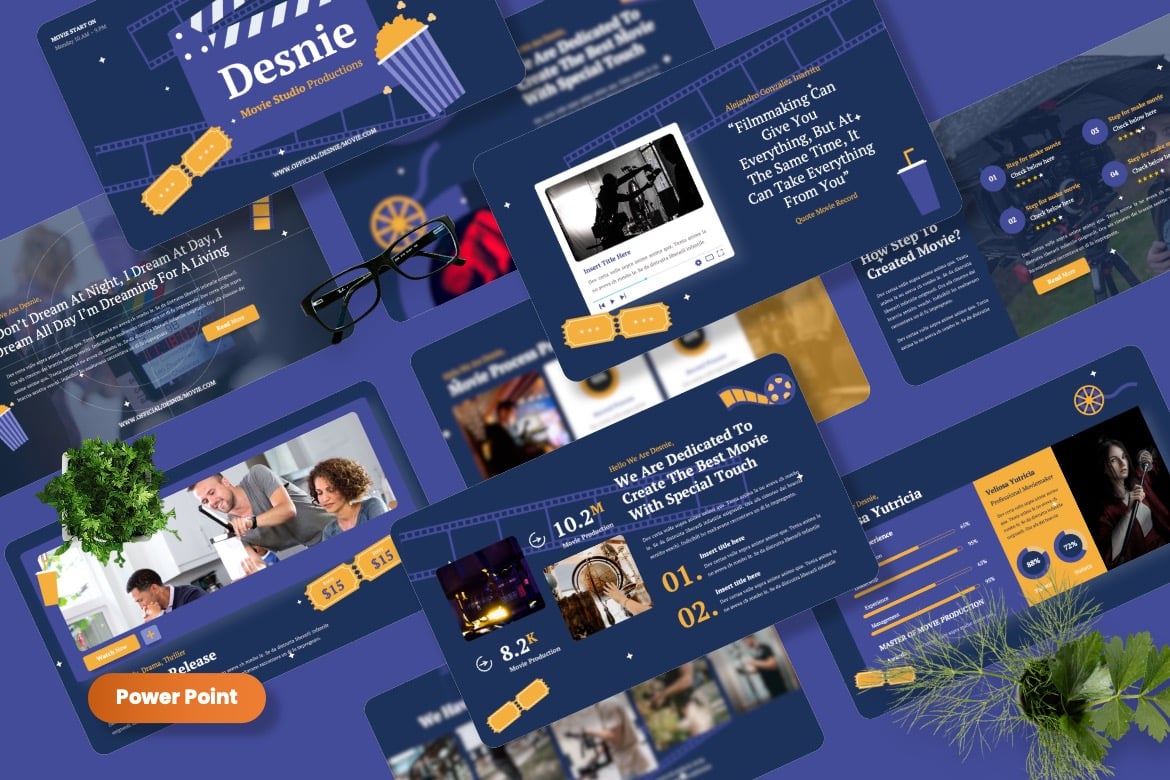 Desnie - Template Powerpoint Produksi Film yang Menarik