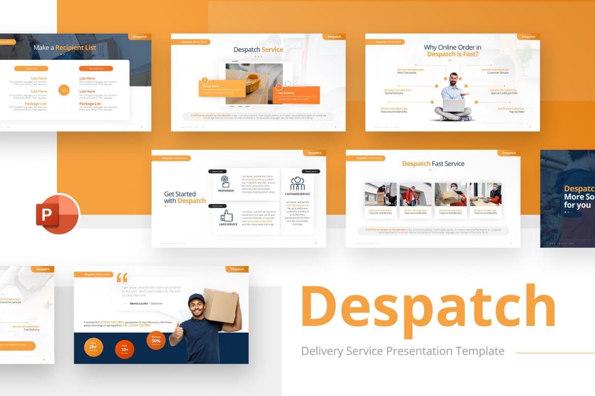 Template PowerPoint Layanan Pengiriman yang Menarik dan Profesional