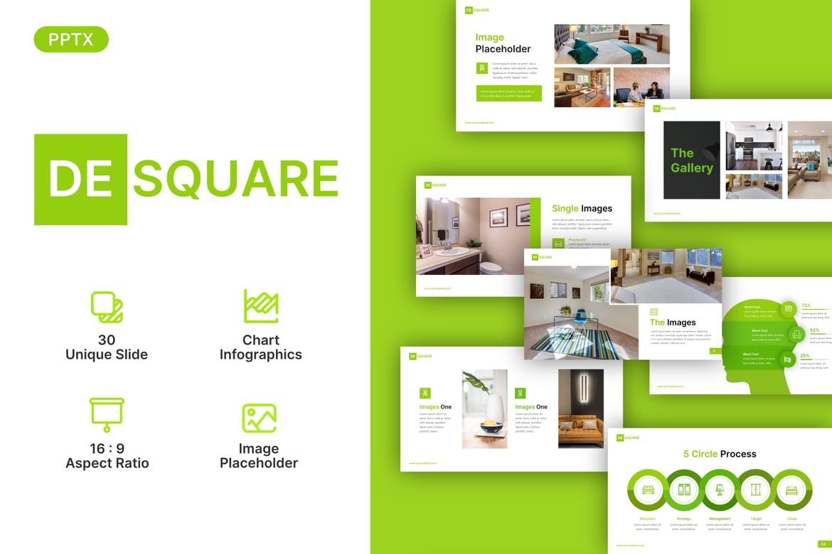 Template Powerpoint Real Estate Desquare yang Menarik dan Profesional