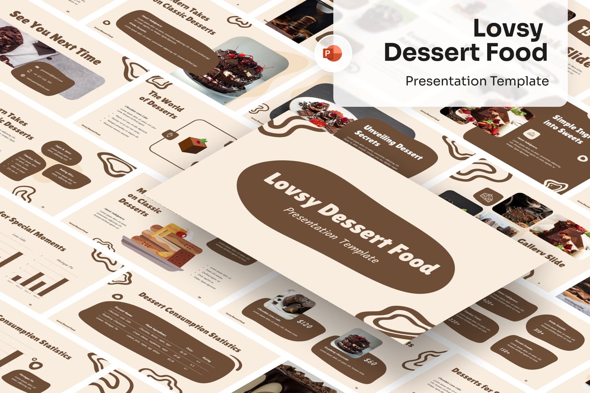 Template Presentasi PowerPoint Dessert yang Mengagumkan