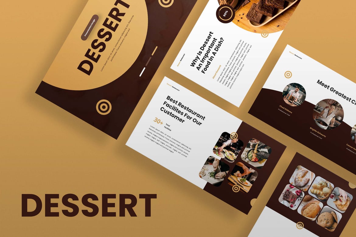 Template Presentasi PowerPoint Dessert yang Menarik dan Profesional