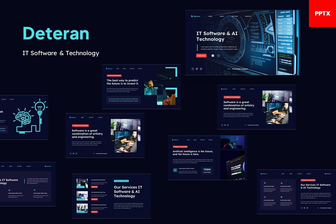 Deteran - Template Powerpoint IT Software & Teknologi yang Modern dan Profesional
