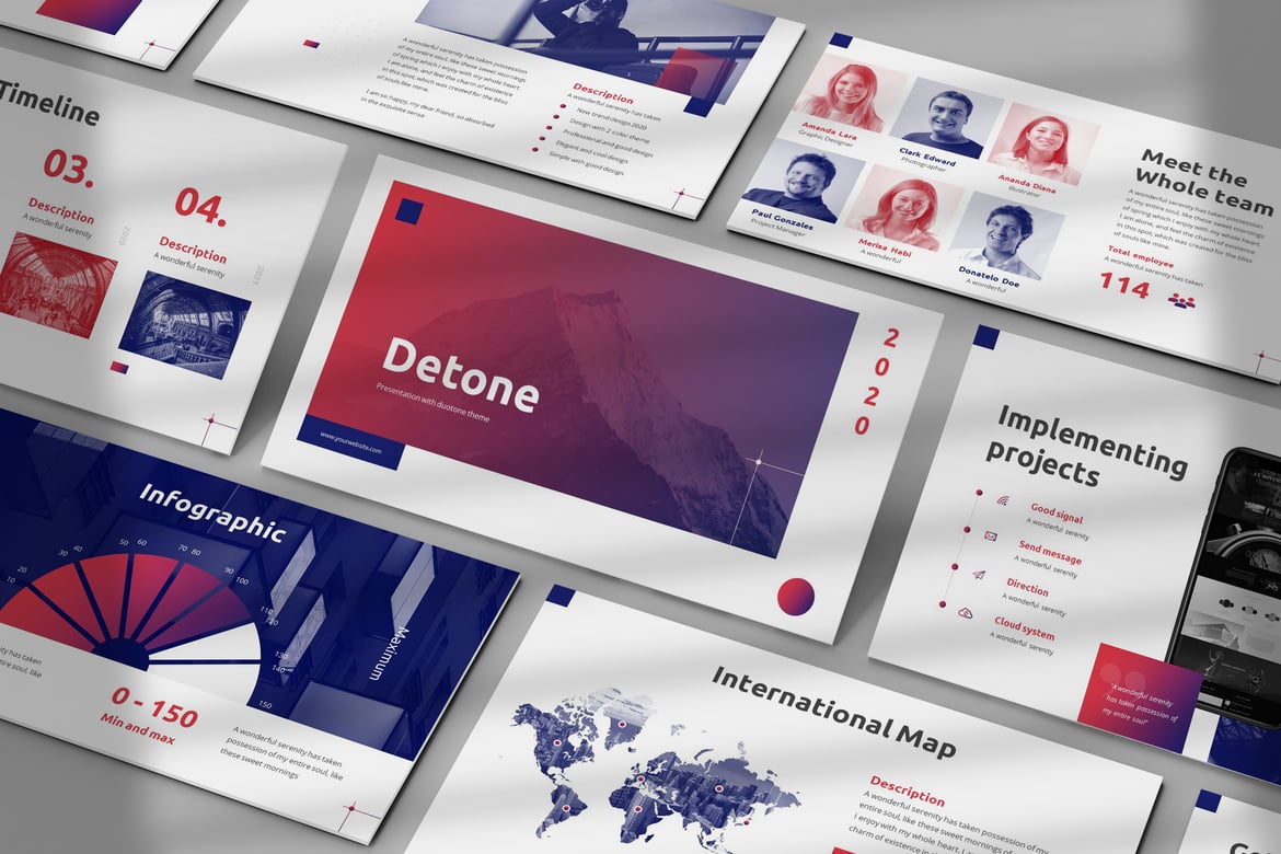 Detone - Template Powerpoint Duotone Modern untuk Presentasi Menarik