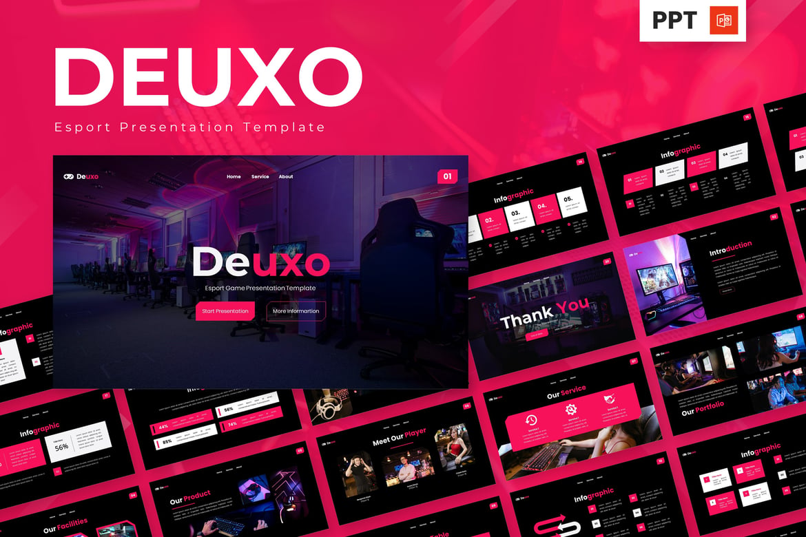 Template PowerPoint Deuxo untuk Esport yang Menarik dan Modern