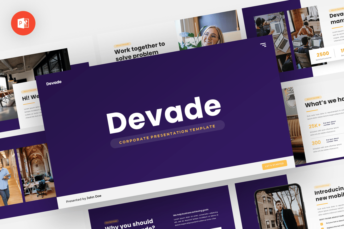 Devade - Template Powerpoint Korporat Modern dan Profesional