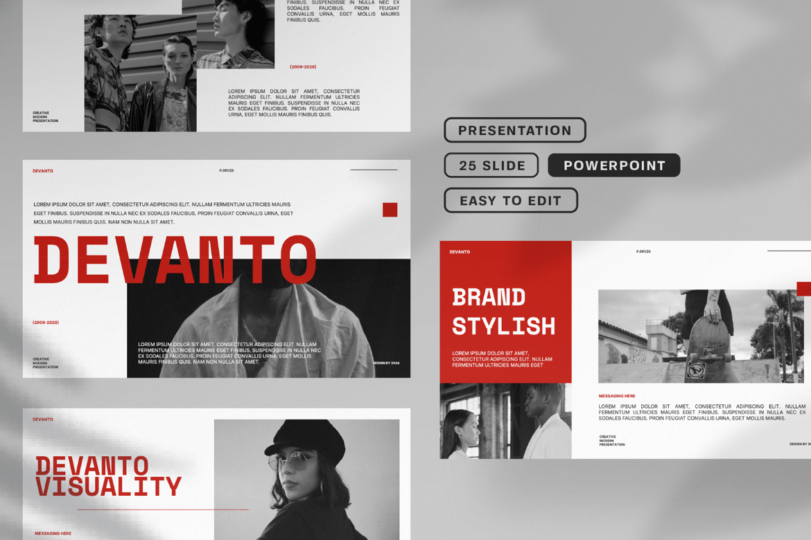 Template Presentasi PowerPoint Devanto yang Serbaguna dan Modern