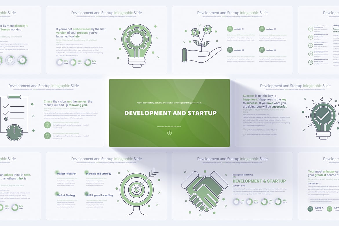 Template Presentasi PowerPoint untuk Pengembangan dan Startup yang Menarik