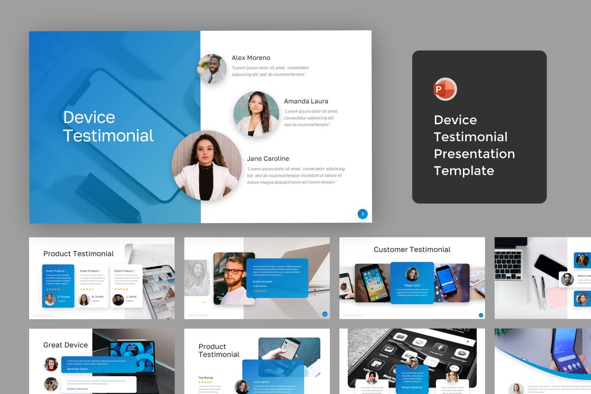 Presentasi PowerPoint Testimonial Aplikasi Perangkat yang Menarik