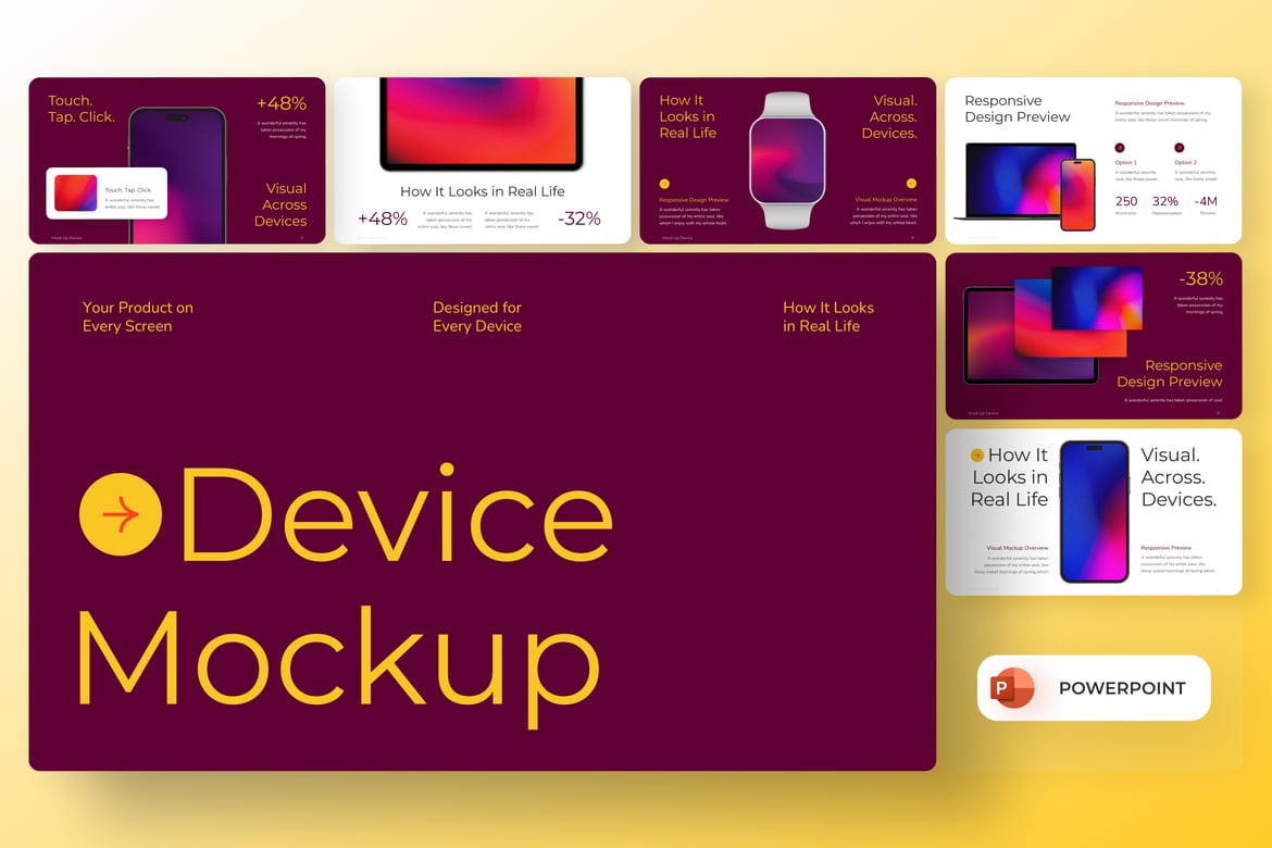 Template Presentasi PowerPoint Mockup Perangkat Modern