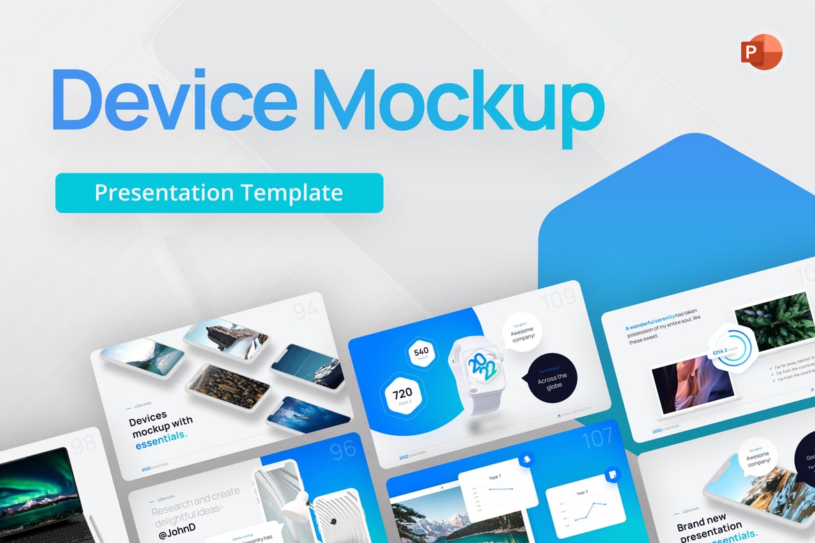 Template Presentasi PowerPoint Mockup Perangkat