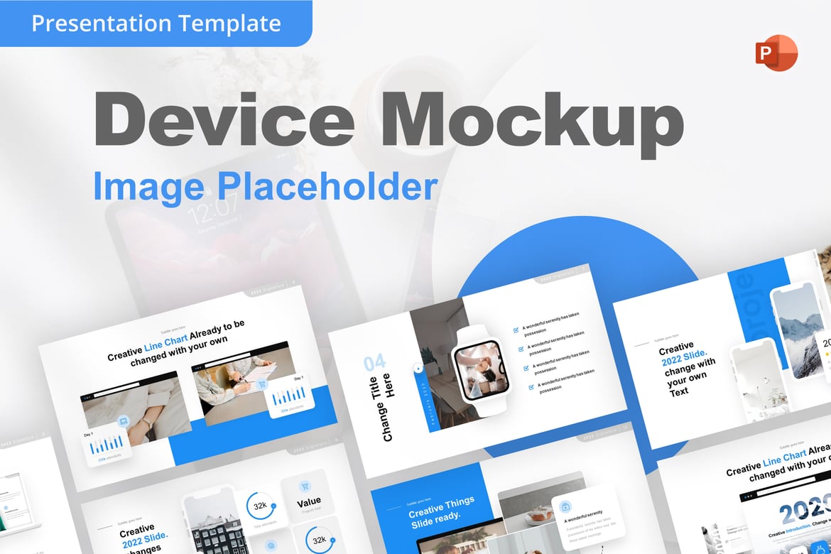 Template Presentasi PowerPoint Mockup Perangkat Modern