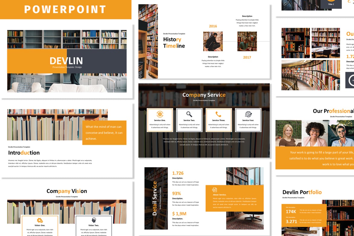 Template Powerpoint Devlin - Solusi Presentasi Profesional Anda