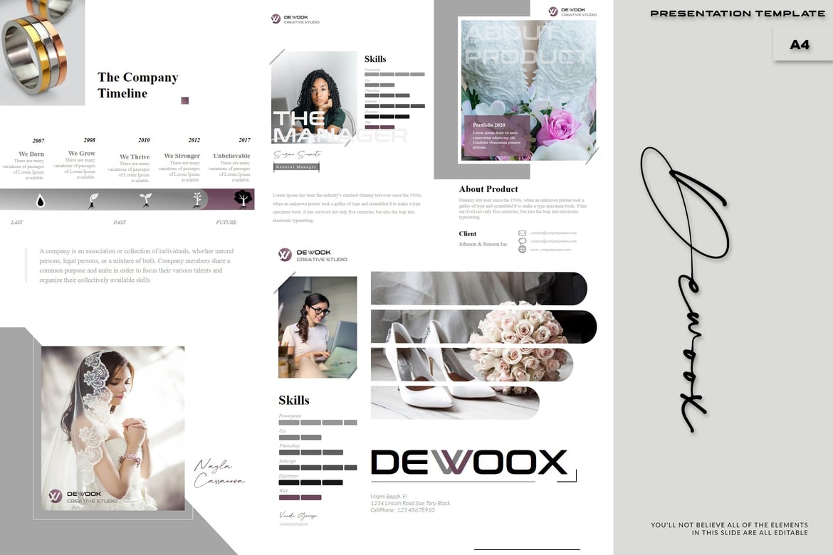 Template Powerpoint A4 Dewoox yang Kreatif dan Profesional