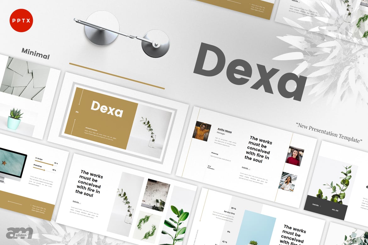 Template PowerPoint Dexa Minimalis untuk Presentasi yang Menarik