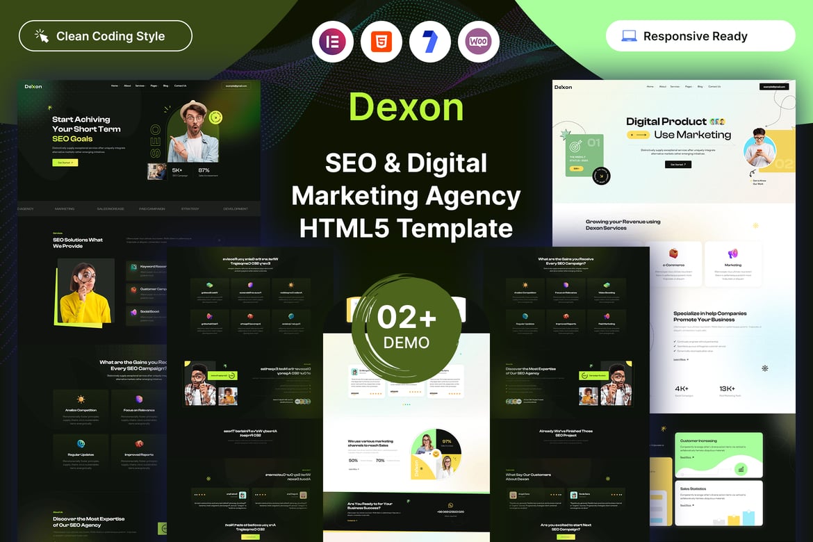 Dexon – Template Website SEO & Pemasaran Digital yang Modern dan Menarik