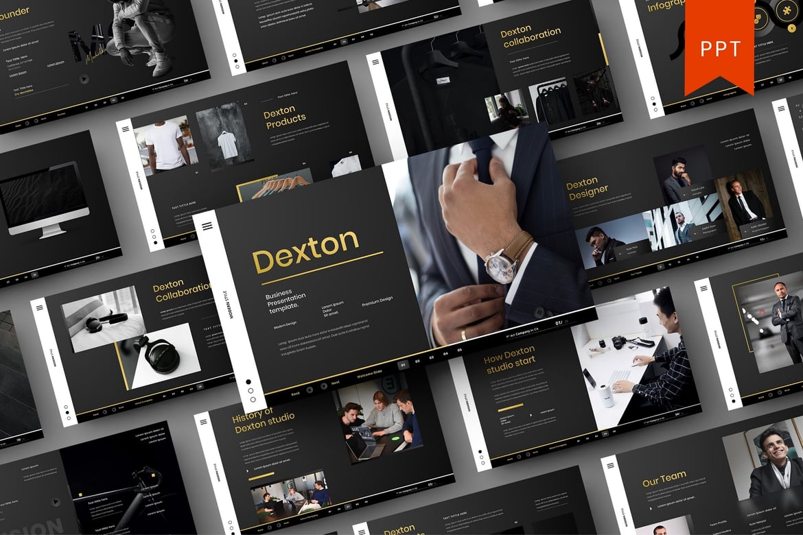 Dexton – Template PowerPoint Bisnis yang Menarik