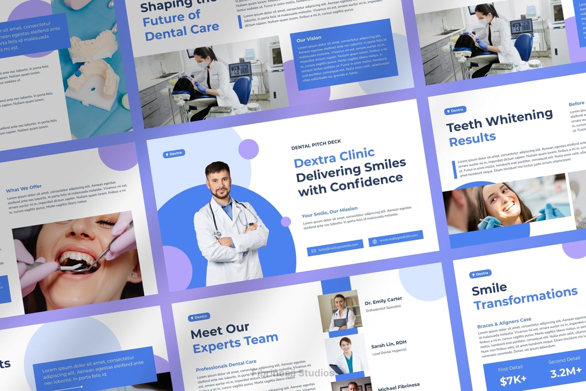 Dextra - Template PowerPoint Klinik Gigi yang Modern dan Profesional