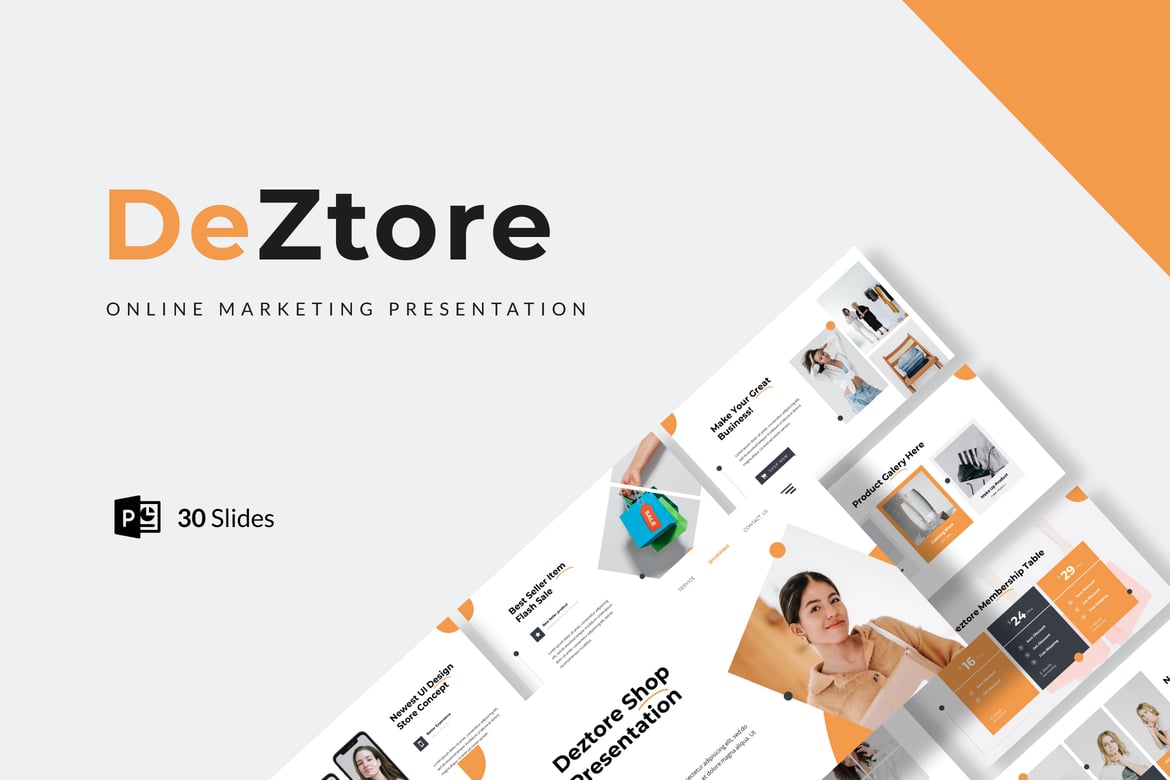 Deztore – Template Presentasi PowerPoint untuk Toko Online yang Menarik