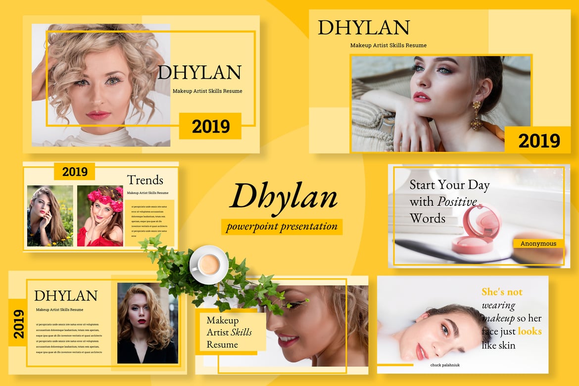 Template Presentasi Powerpoint Dhylan Beauty Salon yang Modern dan Kreatif