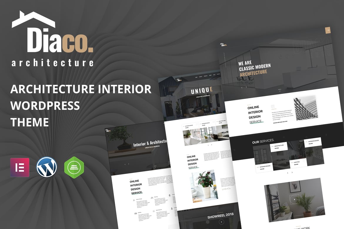 Diaco - Tema WordPress Arsitektur & Desain Interior Modern