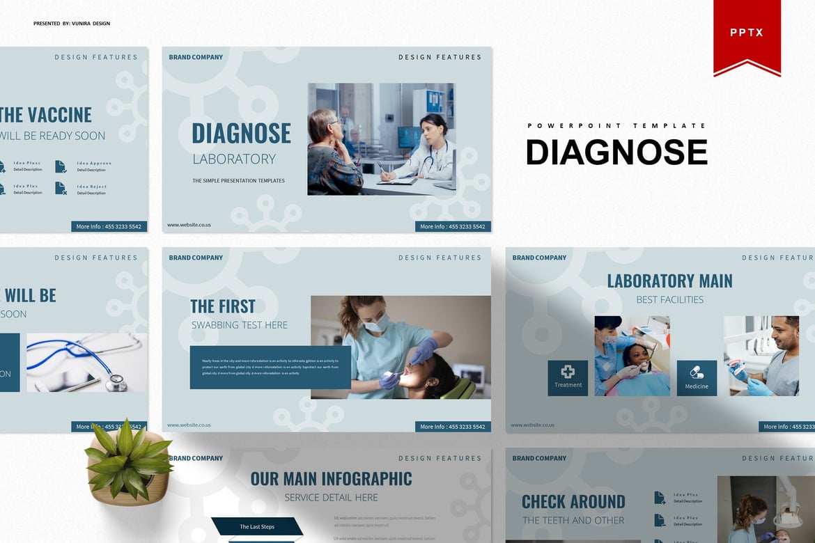 Template Presentasi PowerPoint Diagnose Laboratorium yang Menarik