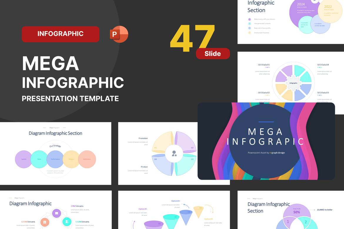 Template PowerPoint Infografis Diagram & Proses yang Menarik