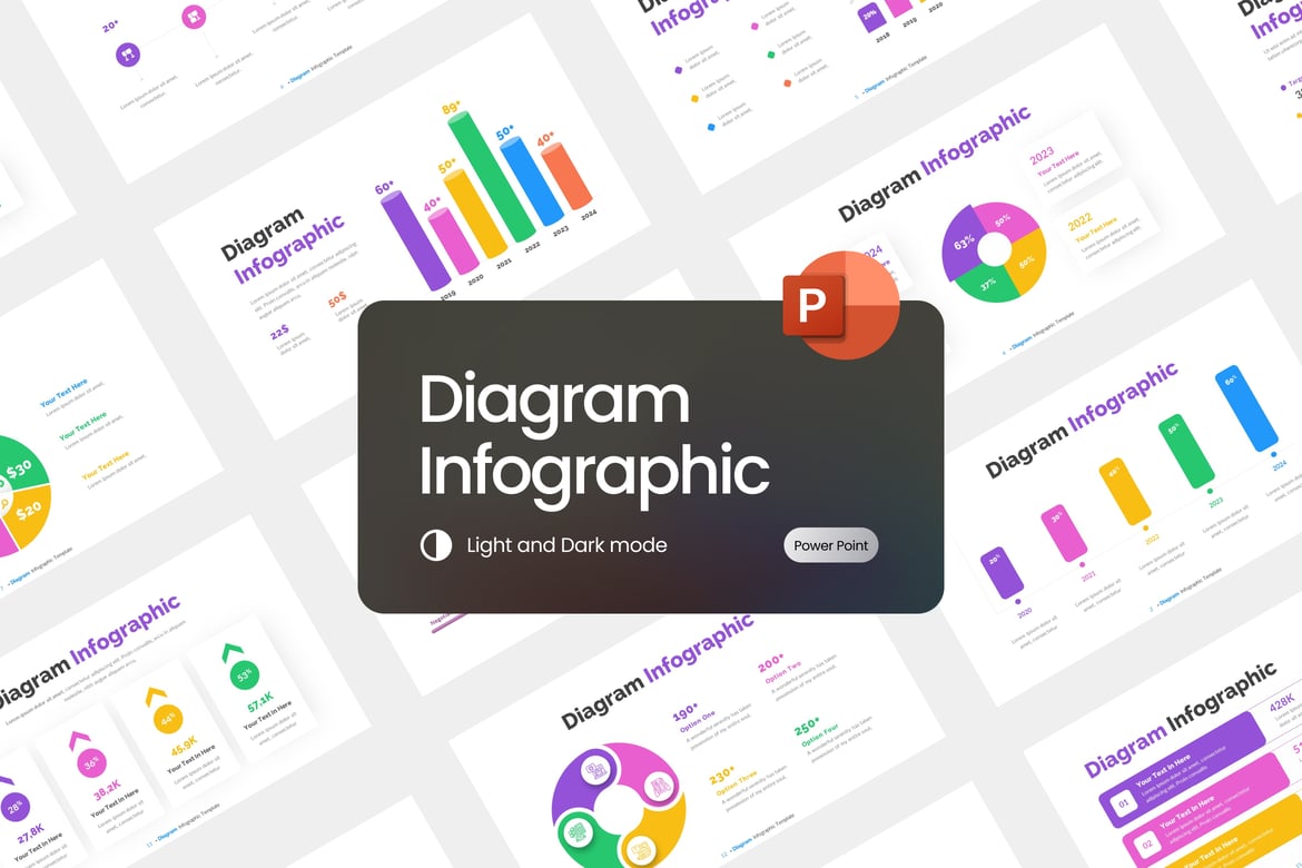 Template Presentasi Infografis Data untuk PowerPoint yang Profesional