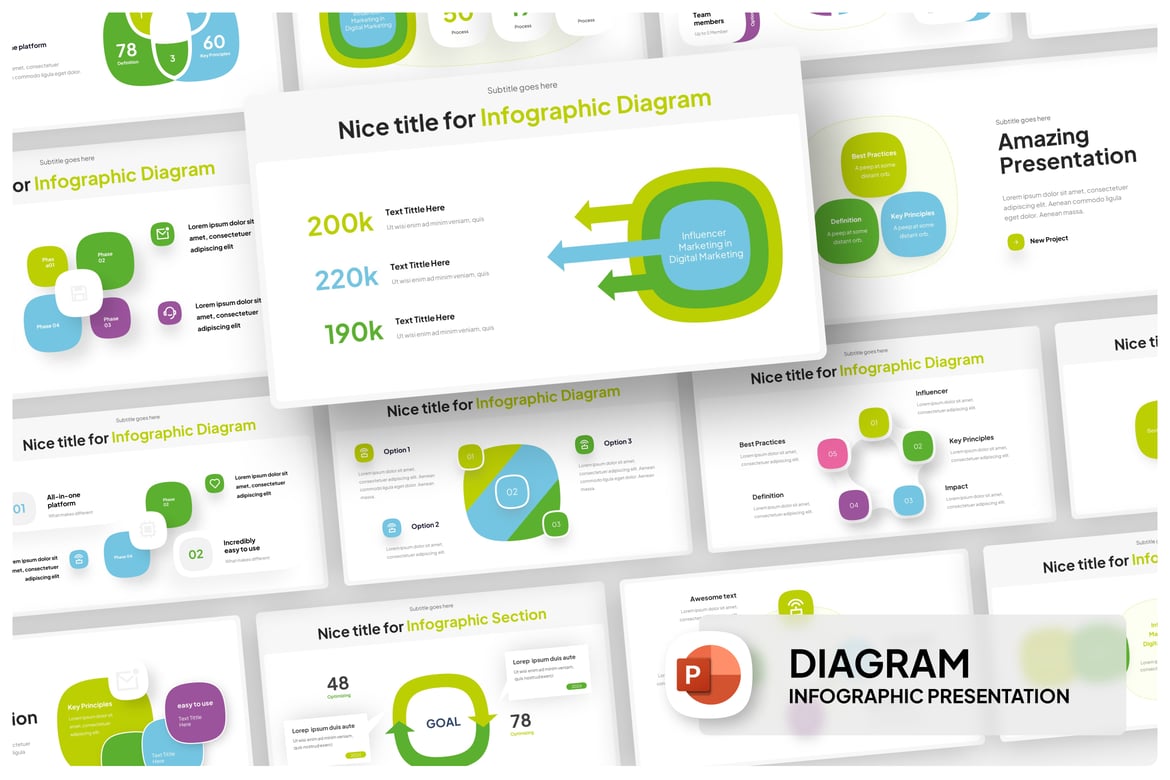 Template PowerPoint Infografis Diagram yang Menarik dan Profesional