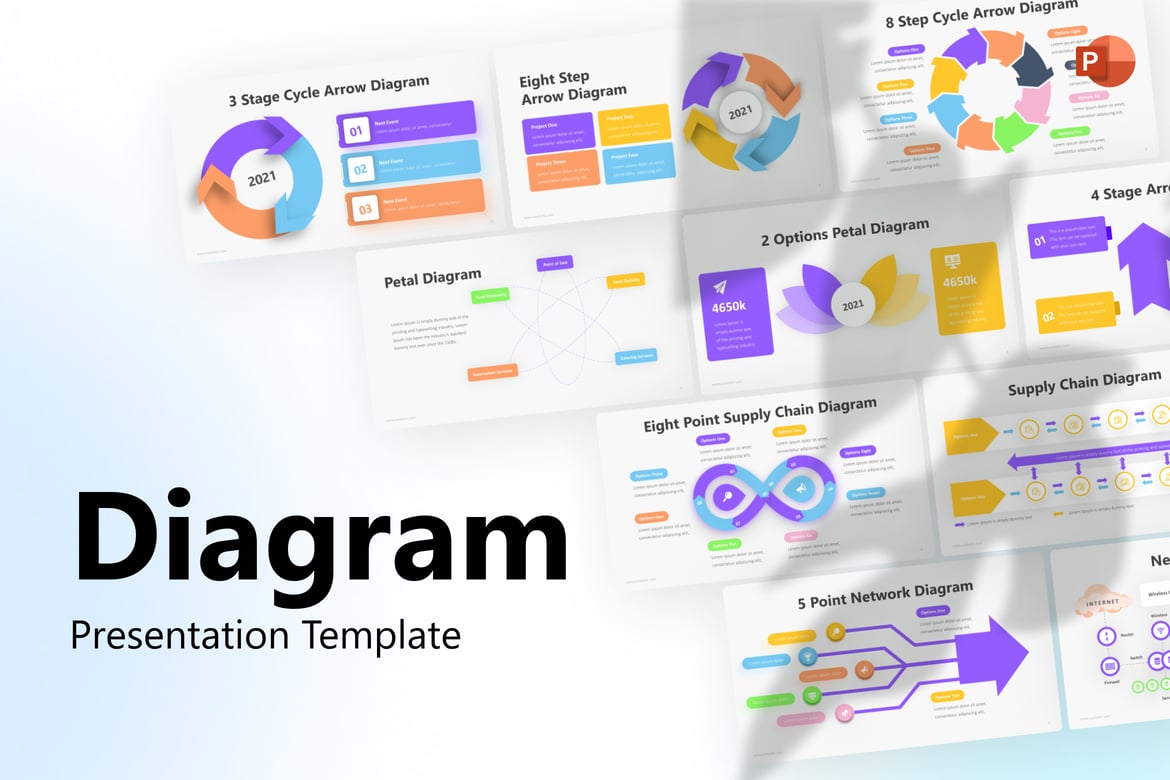Template PowerPoint Infografis Diagram yang Menarik dan Profesional