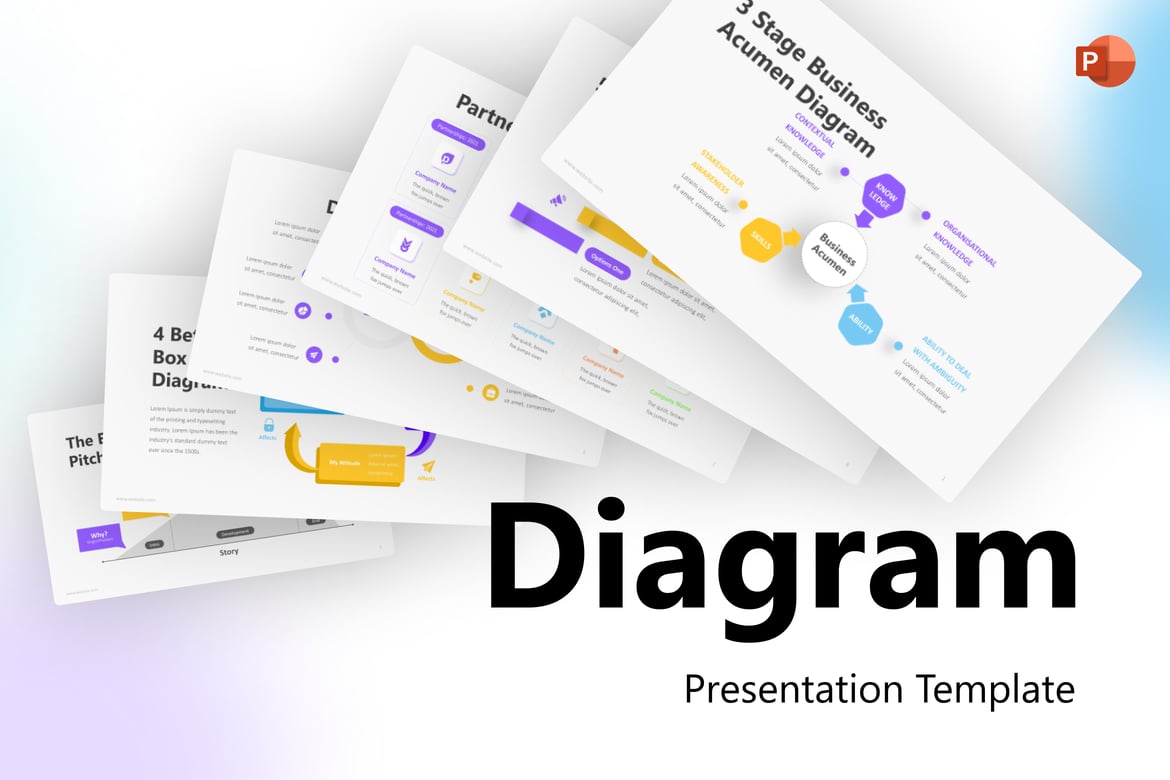 Template Presentasi PowerPoint Infografis Diagram yang Modern dan Fleksibel