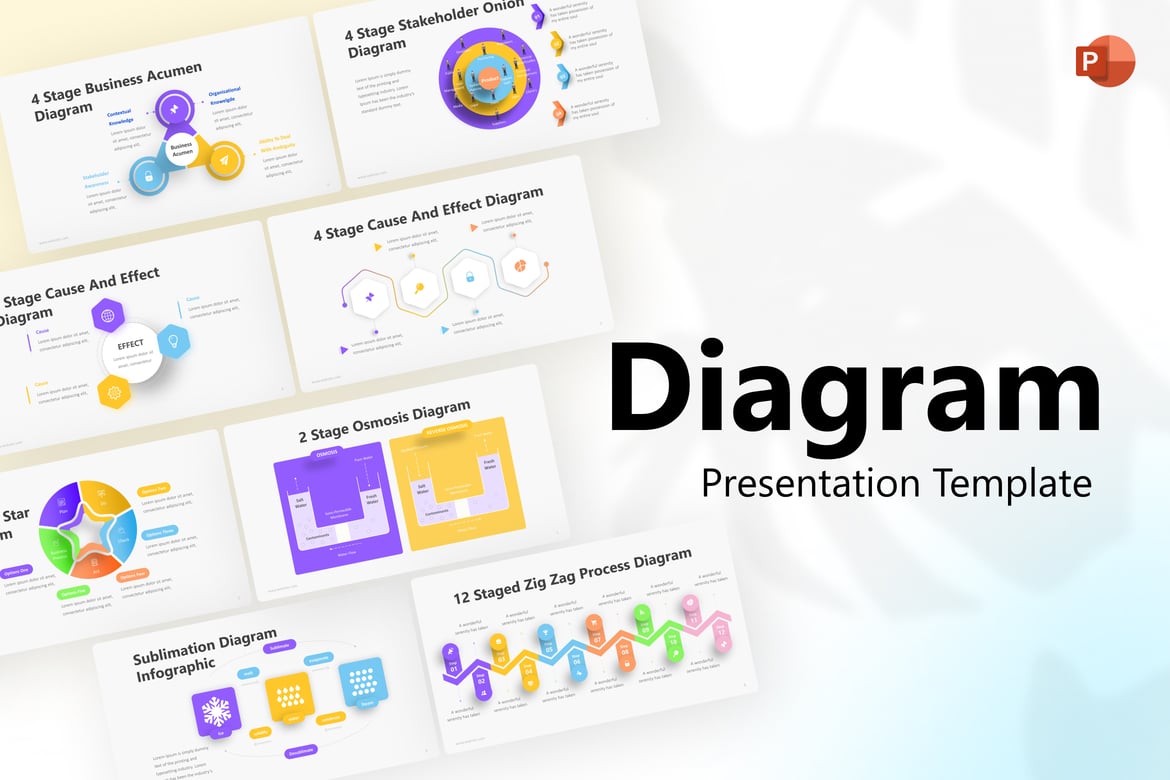 Template PowerPoint Infografis Diagram Menarik untuk Presentasi Profesional