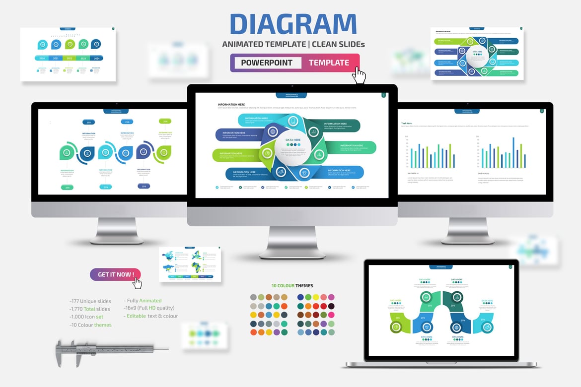 Template Presentasi PowerPoint Infografis yang Menarik