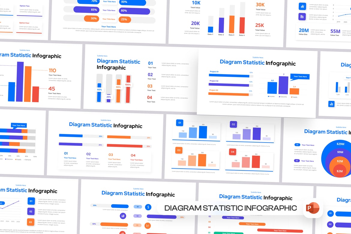 Template Presentasi Statistik Diagram yang Menarik dan Profesional