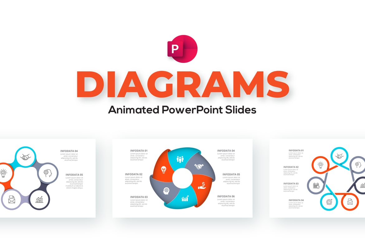 Template PowerPoint Infografis Animasi Diagram Metaball