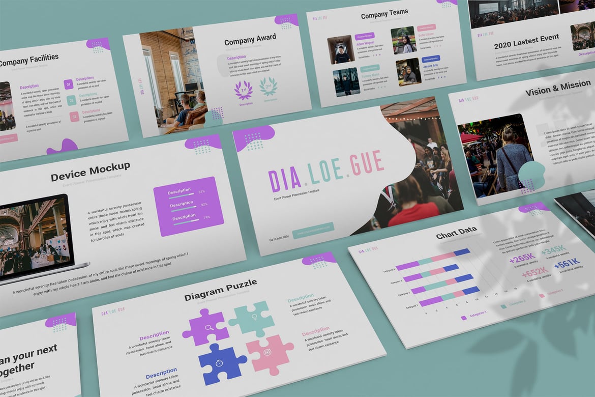 Template PowerPoint Kreatif - Dialoegue yang Menarik