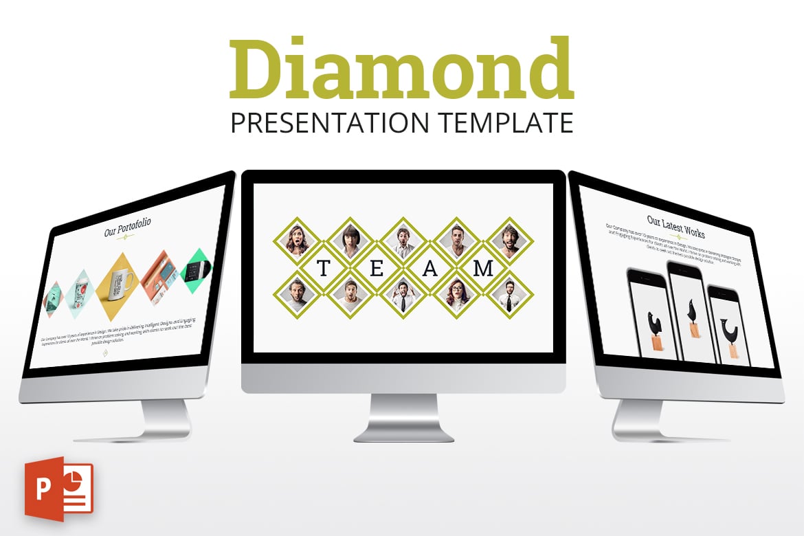 Template Presentasi Powerpoint Diamond yang Kreatif dan Modern