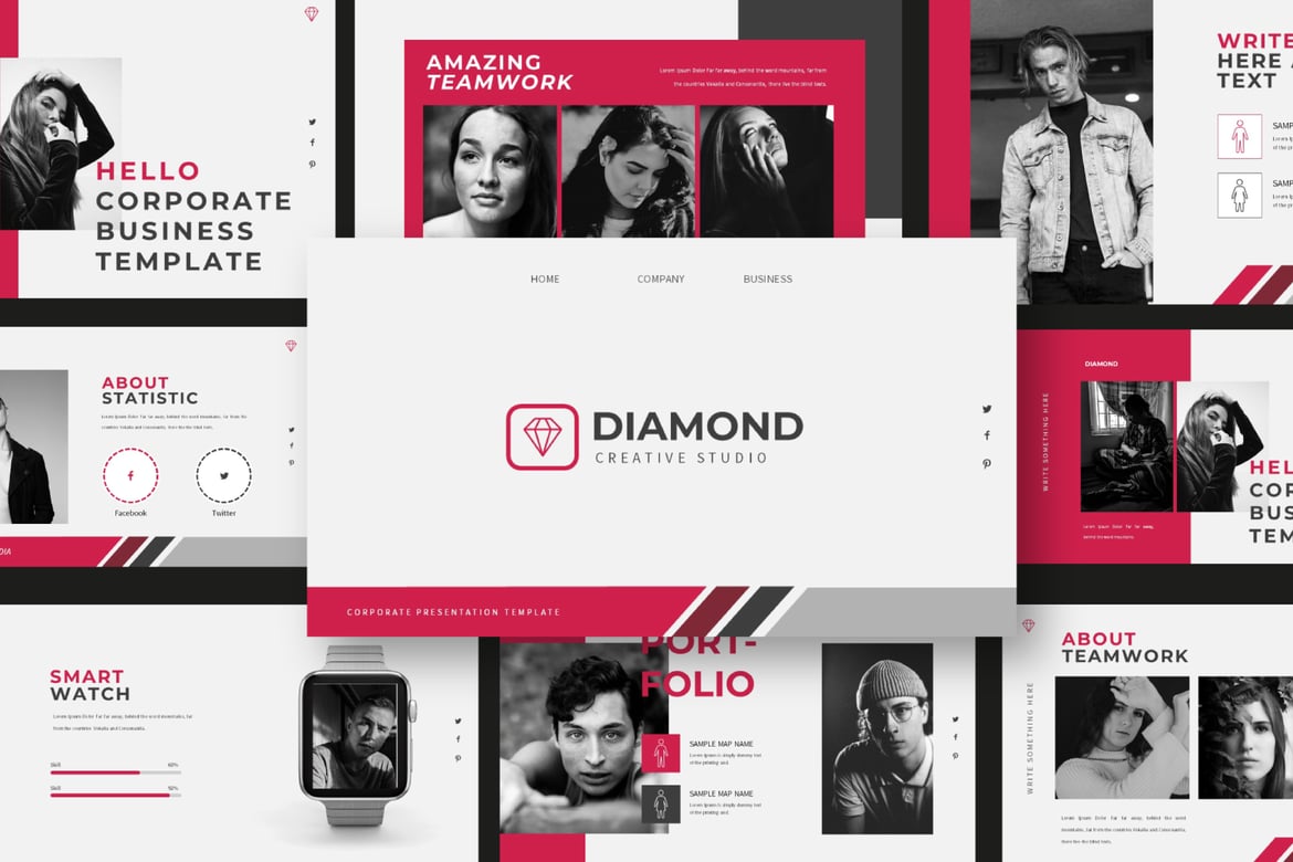 Template Powerpoint Berlian yang Menarik dan Profesional