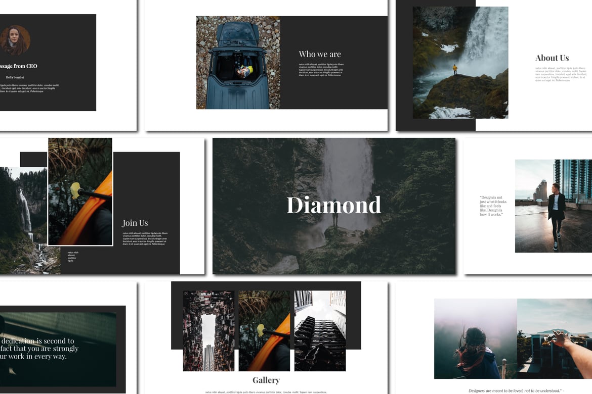 Template Presentasi PowerPoint Diamond yang Stylish dan Multifungsi