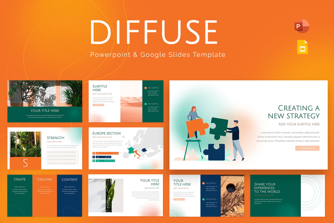 Template Presentasi Diffuse untuk PowerPoint dan Google Slides yang Menarik