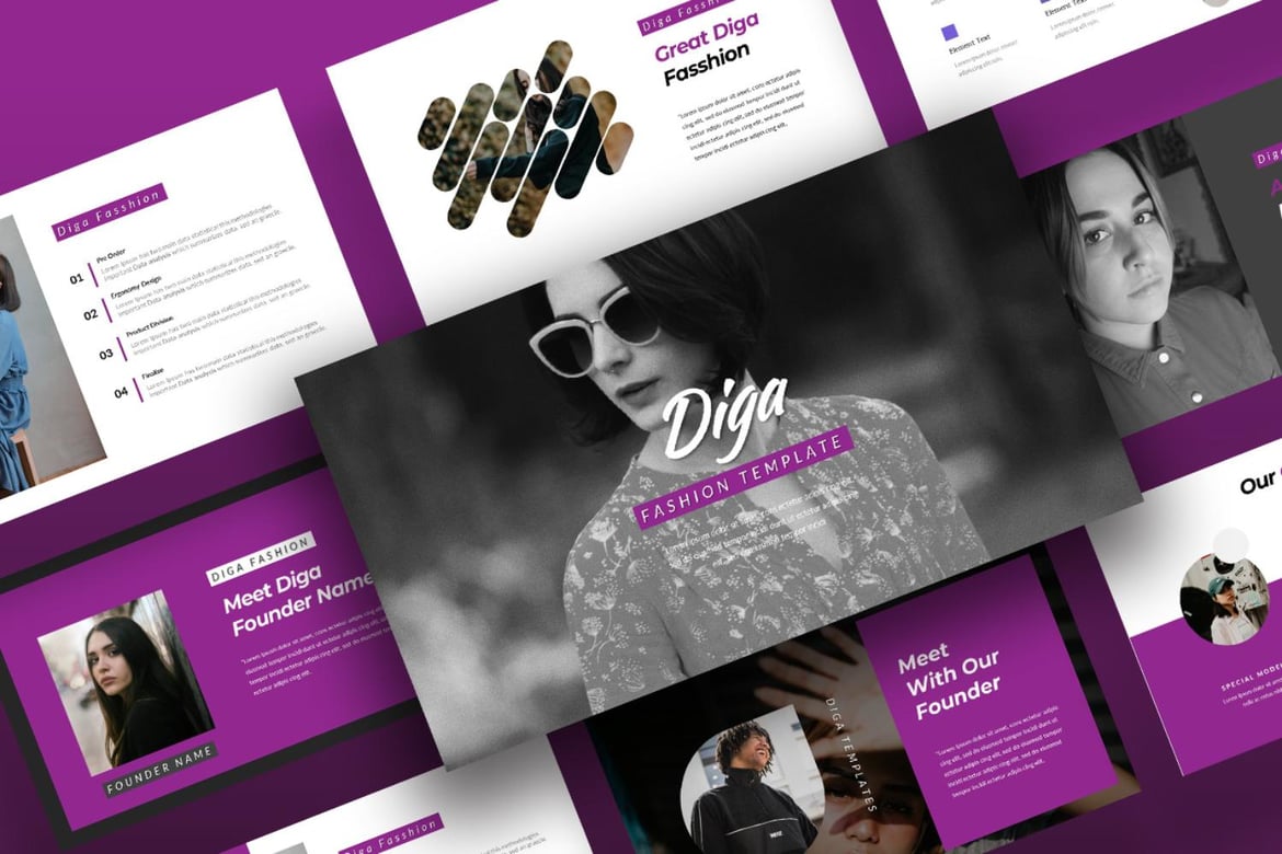 Template Presentasi Kreatif Diga untuk PowerPoint