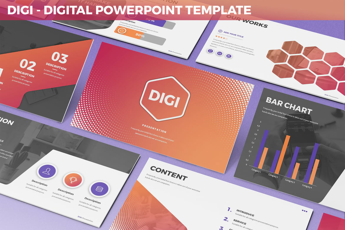 Digi - Template Powerpoint Digital Modern dan Stylish