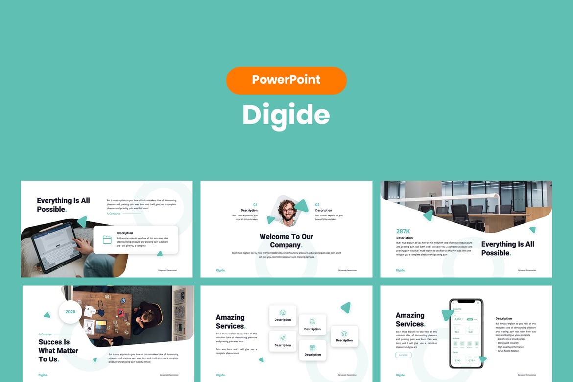 Template PowerPoint Digide - Solusi Presentasi Startup yang Menarik