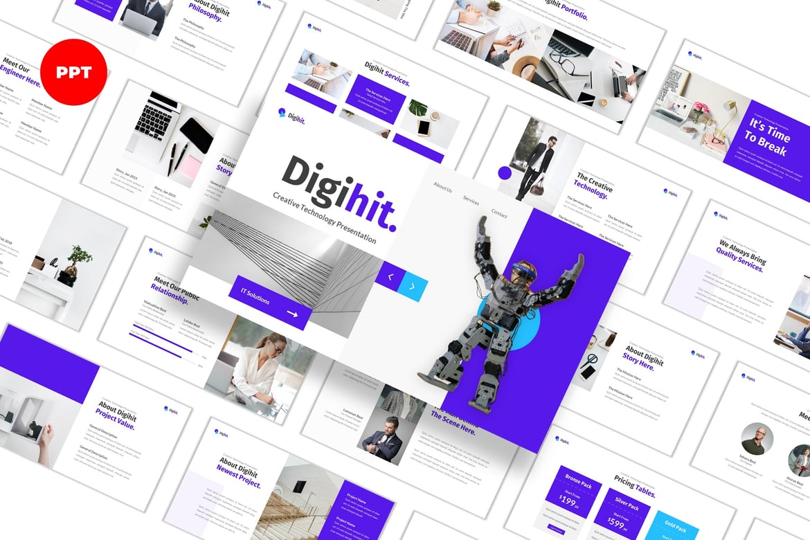 Template PowerPoint Kreatif dari Digihit - Presentasi Menarik dan Profesional