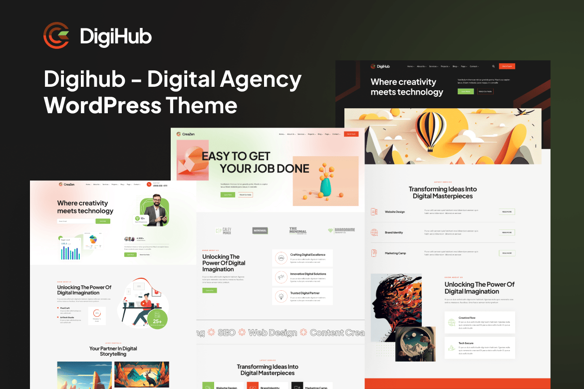 Digihub - Tema WordPress untuk Agensi Digital yang Modern dan Profesional