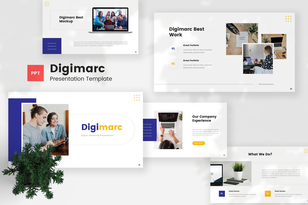 Template PowerPoint Pemasaran Digital - Digimarc yang Menarik