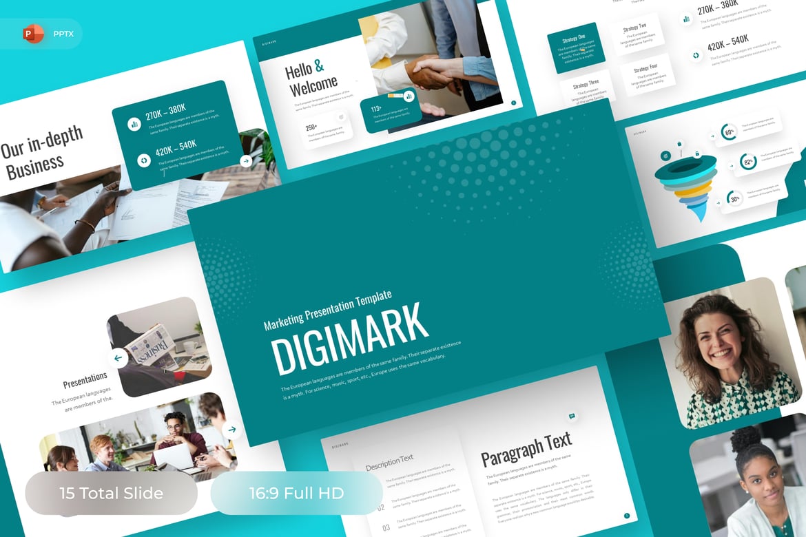 Digimark - Template PowerPoint Pemasaran yang Menarik