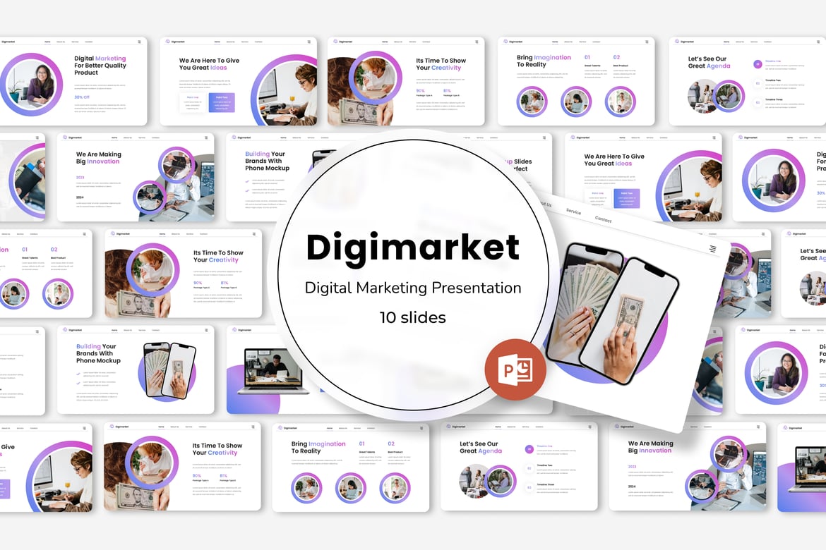 Digimarket - Template Presentasi Digital Marketing yang Menarik