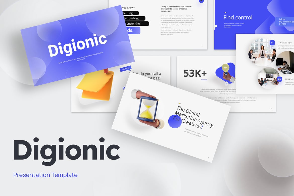 Template Presentasi PowerPoint Digionic untuk Bisnis yang Menarik