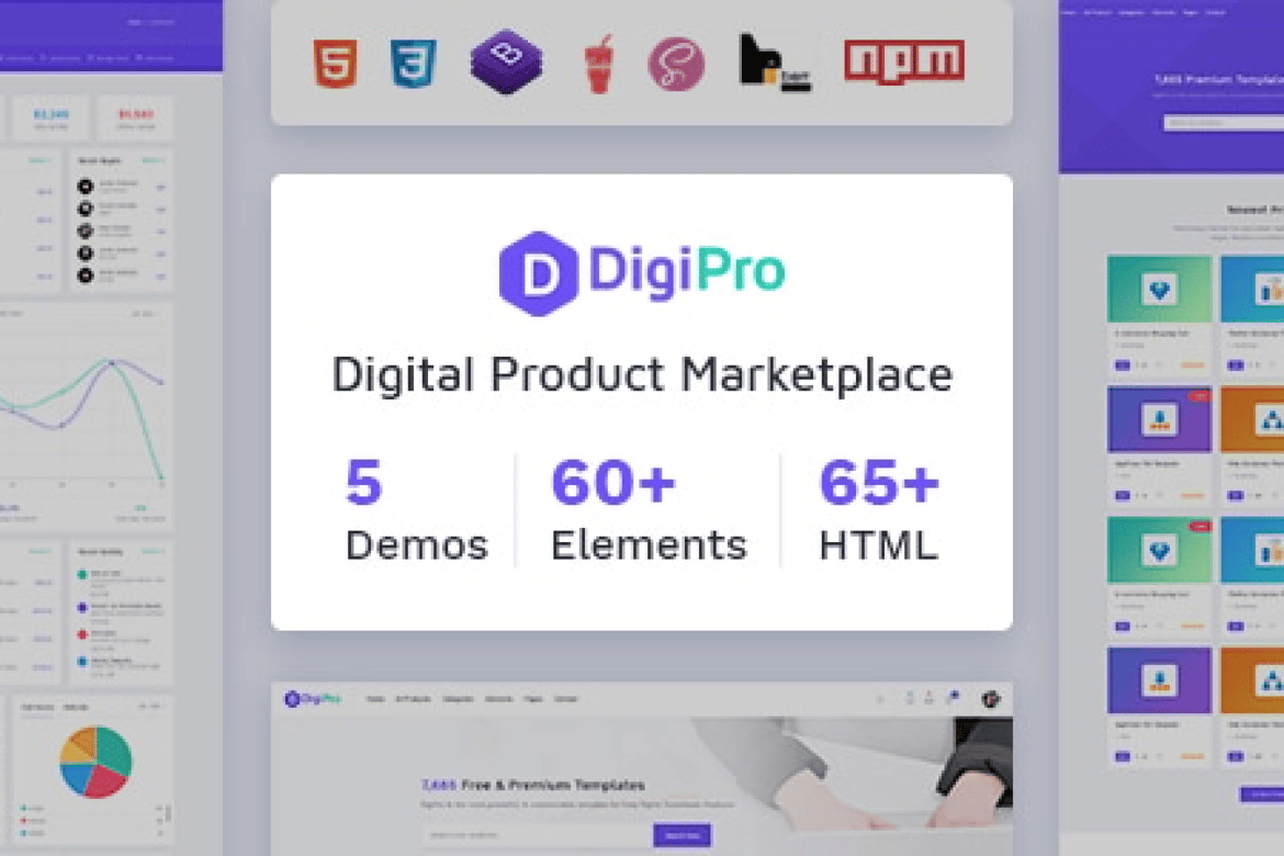 DigiPro - Template Website Marketplace Digital yang Serbaguna